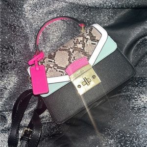 Aldo mini purse black pink and snake print